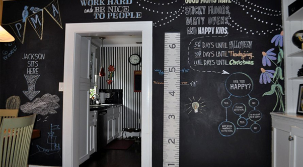 Xu hướng sơn tường nhà thành bảng viết phấn bằng sơn bảng đen - Sơn Bảng  Đen ChalkBoard
